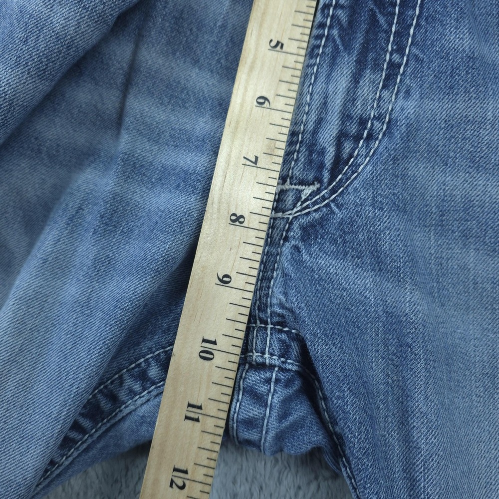 Ariat M4 Coltrane Jeans Mens 32x32 Light Blue Wash Bootcut Distressed - Picture 13 of 16